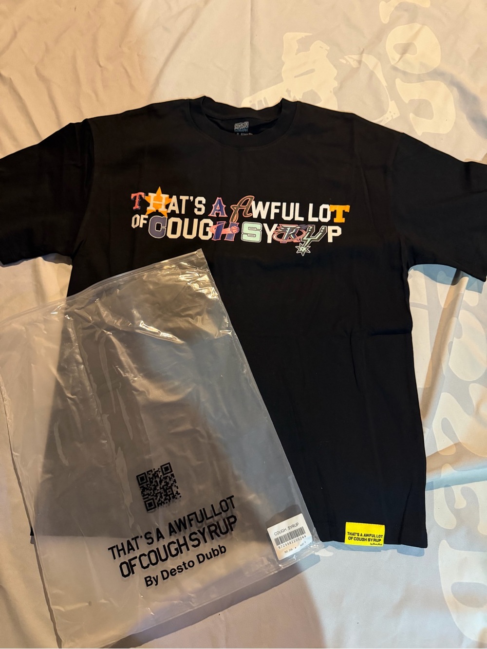 Black Kids' Graphic Tee — That's A Awfullot of Cough Syrup by Desto Dubb